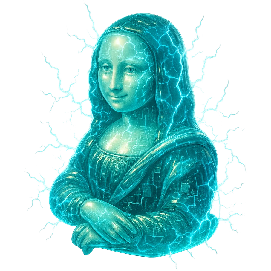 Mona Lisa electrocuted from all sides emoji