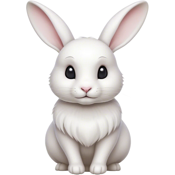 Cinematic Noble White Rabbit Portrait Emoji, Poised and regal, with a graceful, compact build and a pristine, silky white fur, long perky ears and gentle, soulful dark eyes, Simplified yet sharp and sophisticated features, highly detailed, glowing with a soft, dignified glow, high shine, intelligent and gentle, stylized with an air of refined elegance, focused and attentive, soft glowing outline, capturing the essence of a watchful and confident companion, so majestic it feels as though it could hop out of the screen with effortless authority! emoji
