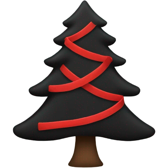 Black and red Christmas tree emoji