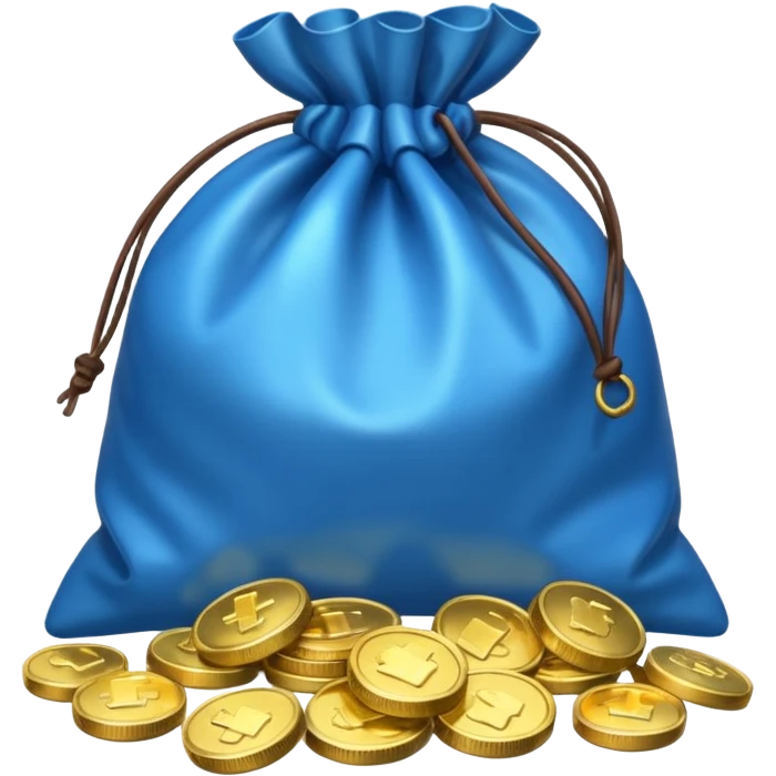 bag of blue coins emoji
