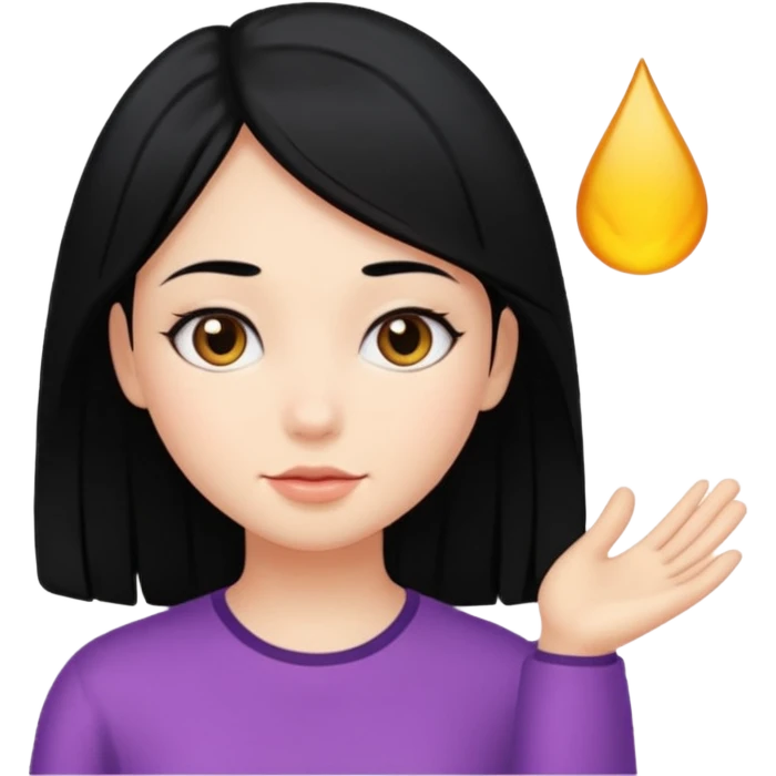 Girl with black hair Long emoji