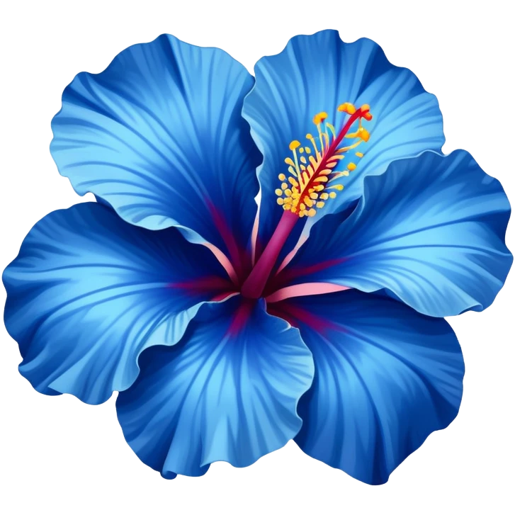 one blue hibiscus flower emoji