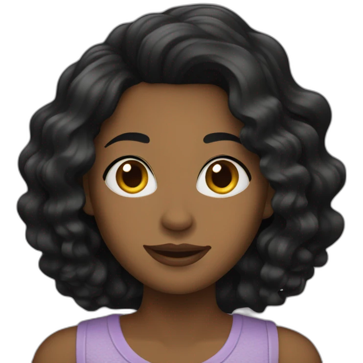wavy black hair woman emoji