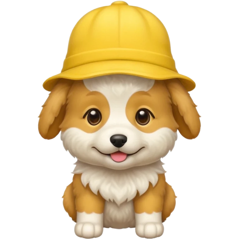 puppy dog with hat yellow emoji