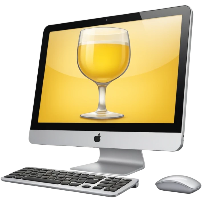 Computer with pastis glass in screen emoji