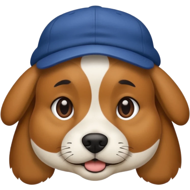 Dog wearing cap emoji