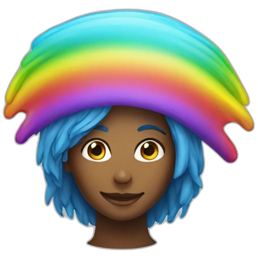 Rainbow on head emoji