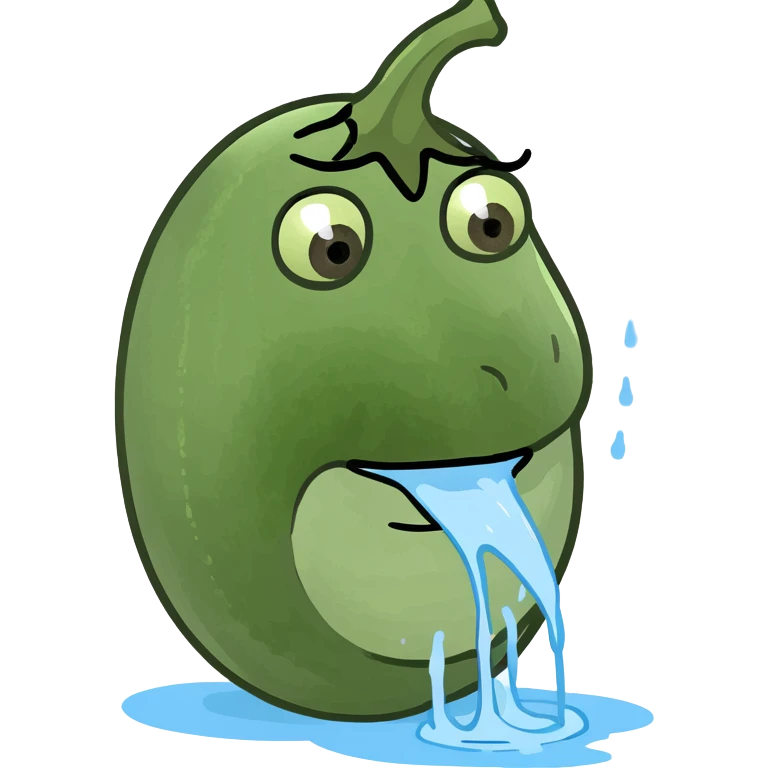 Egg plant dripping water emoji