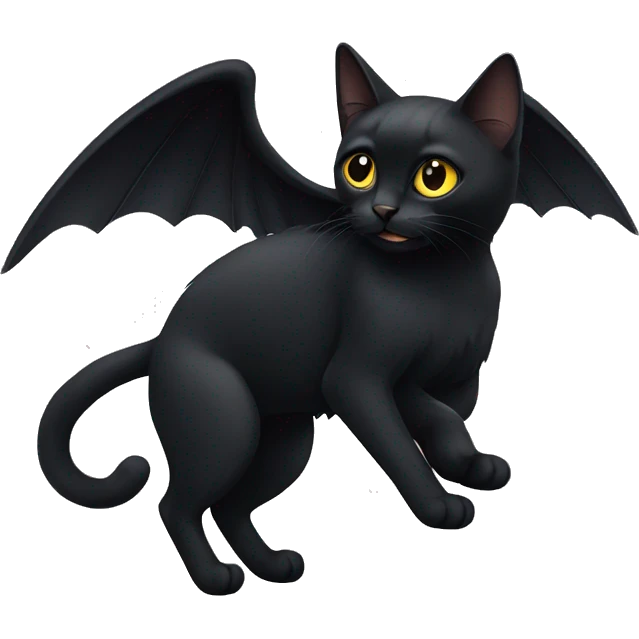 Black cat with black wings emoji