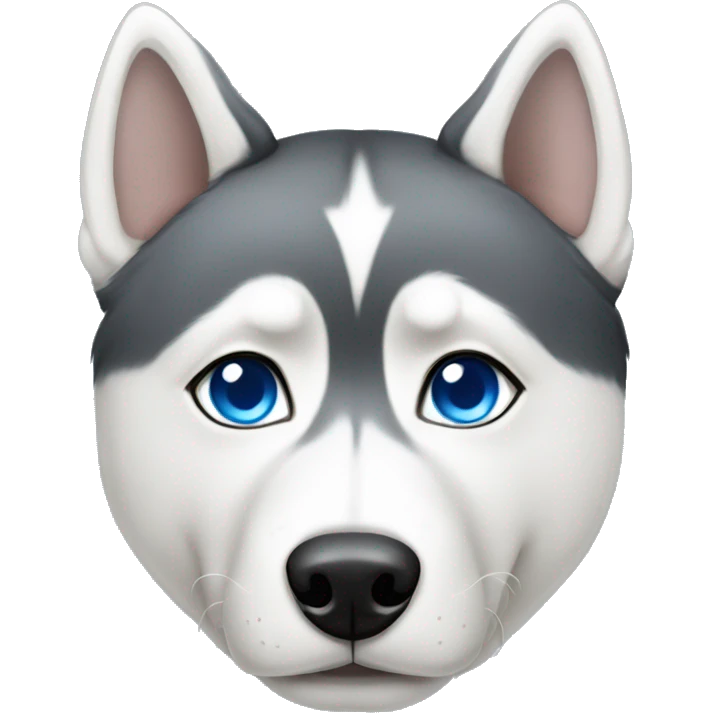 Short haired Siberian husky with blue eyes emoji