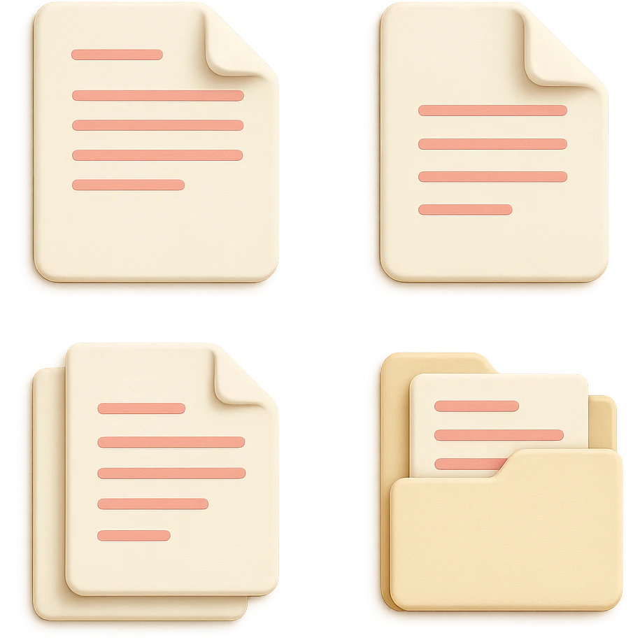 Skeuomorphism | Airbnb Style icons Documents and files emoji