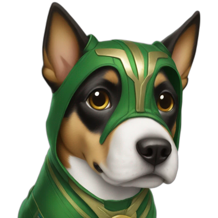 Dog in Loki costume marvel detail emoji