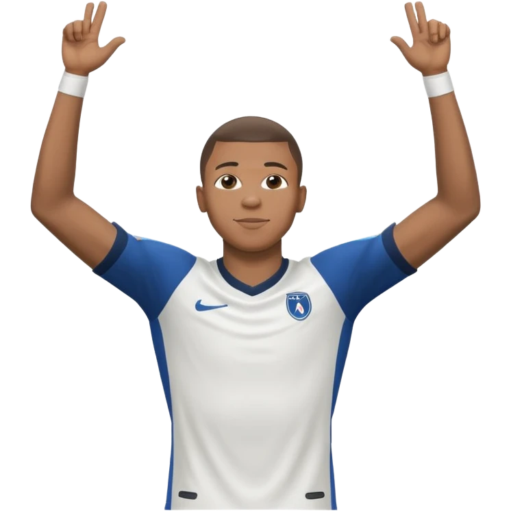 Килиан Мбаппе, празднует гол, руки в стороны emoji