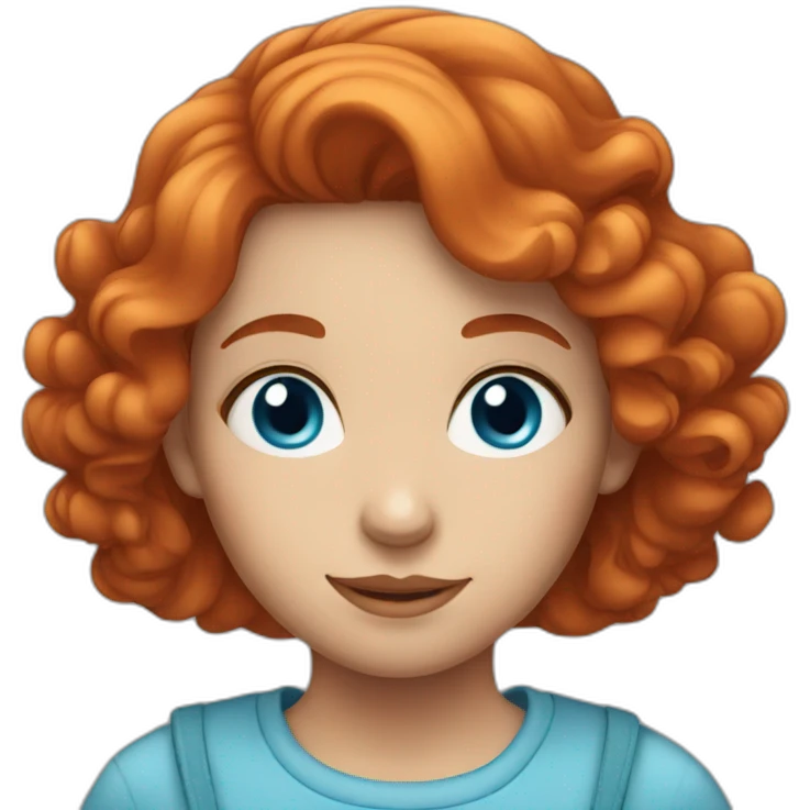 Red haired girl with blue eyes emoji