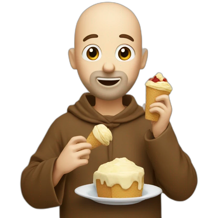 Francis of Assisi eating gelato emoji
