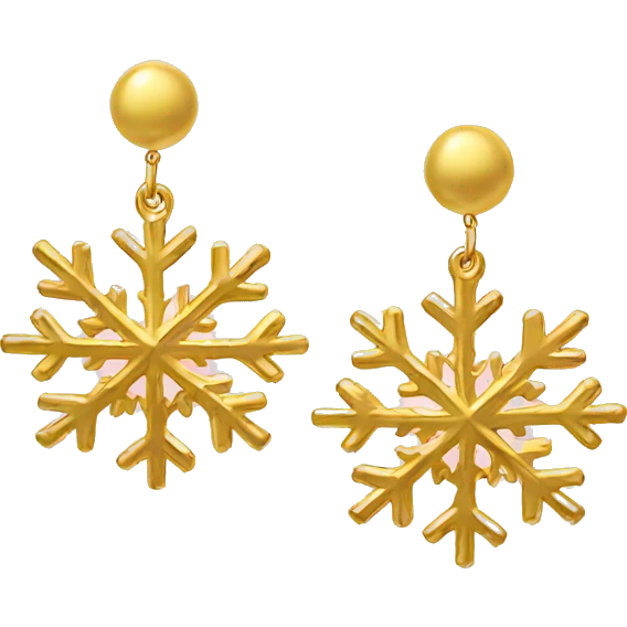 gold snowflake earrings emoji
