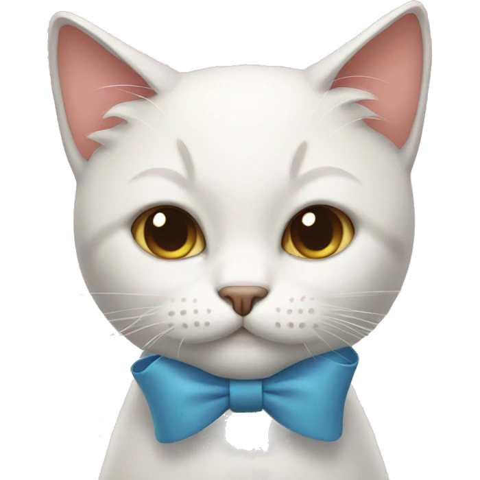 Cat wearing a bow emoji