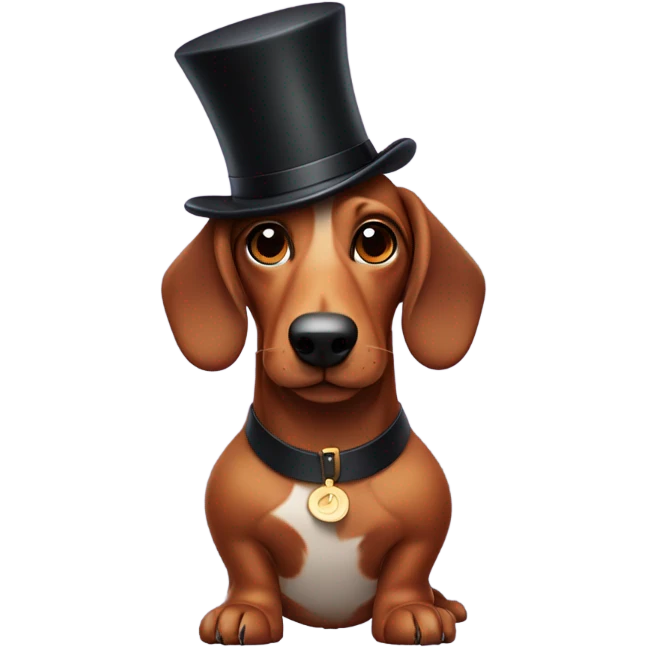 Sausage dog with a top hat emoji