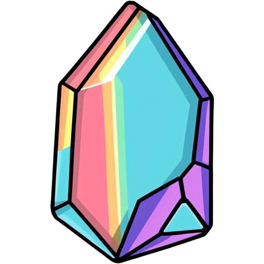 rainbow aura quartz crystal emoji