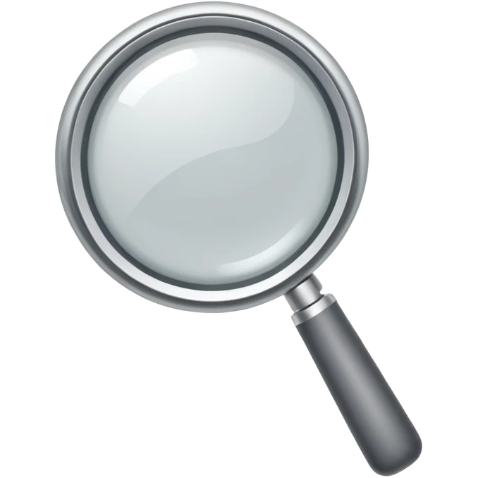 very simple magnifying glass with downward trending line emoji