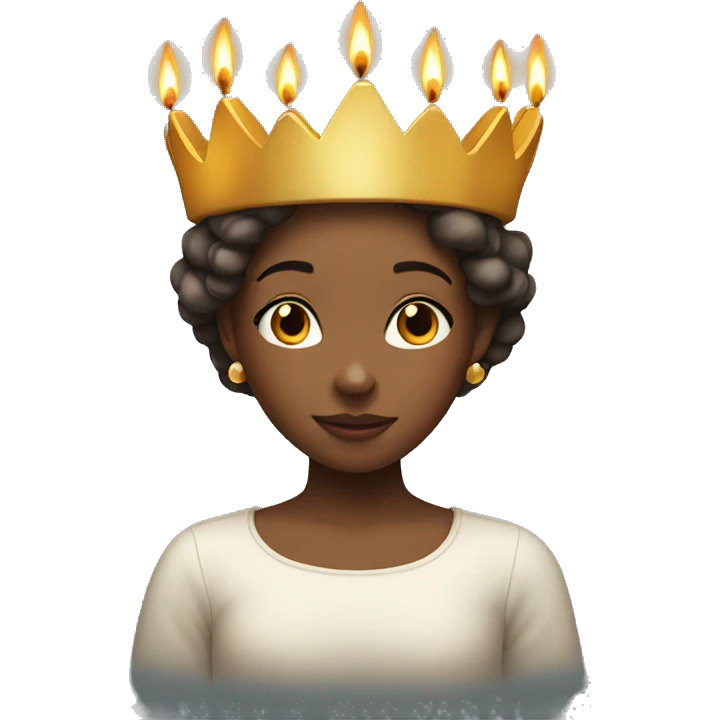  girl with crown of candles  emoji