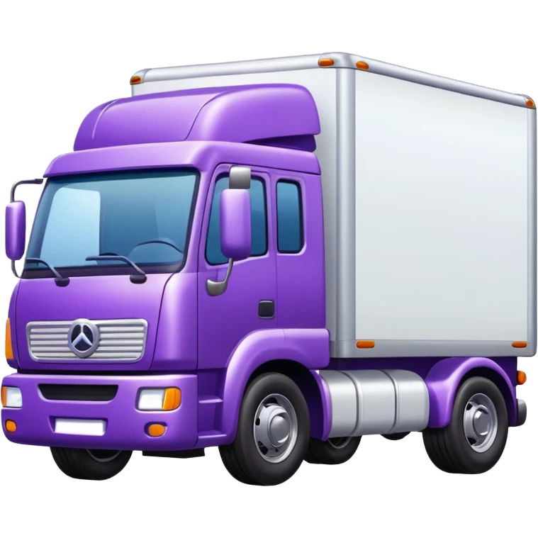 purple truck with a white trailer
 emoji