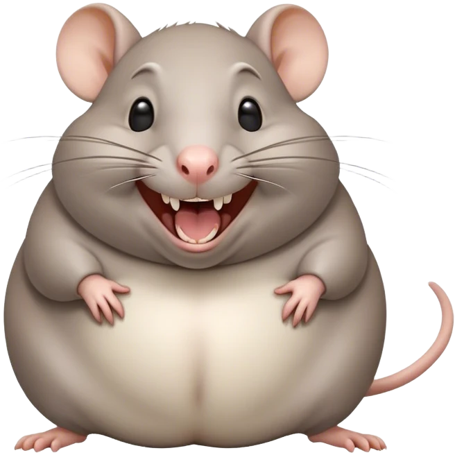 Fat Gray rat that’s laughing  emoji