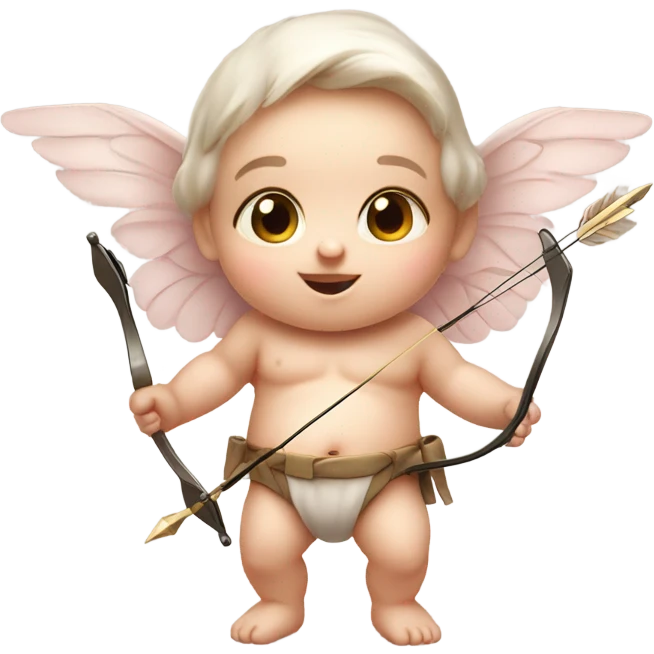 Pale cute cupid baby with arrow emoji
