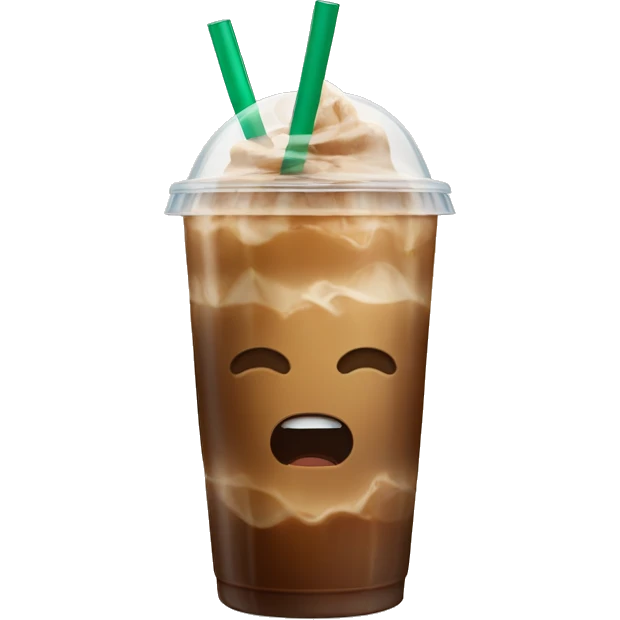 Starbuck ice coffee with ice cubes emoji