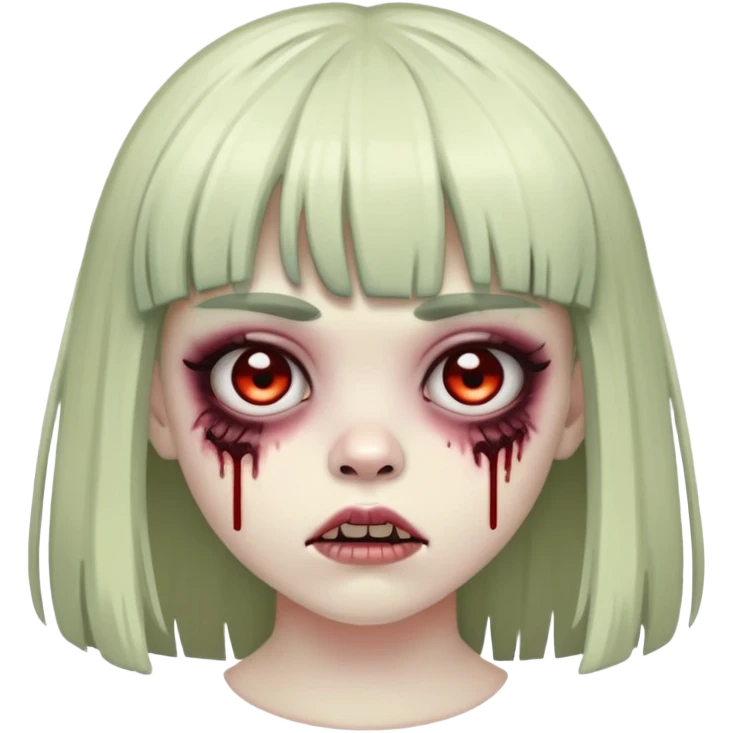 Girl zumbi com franja emoji