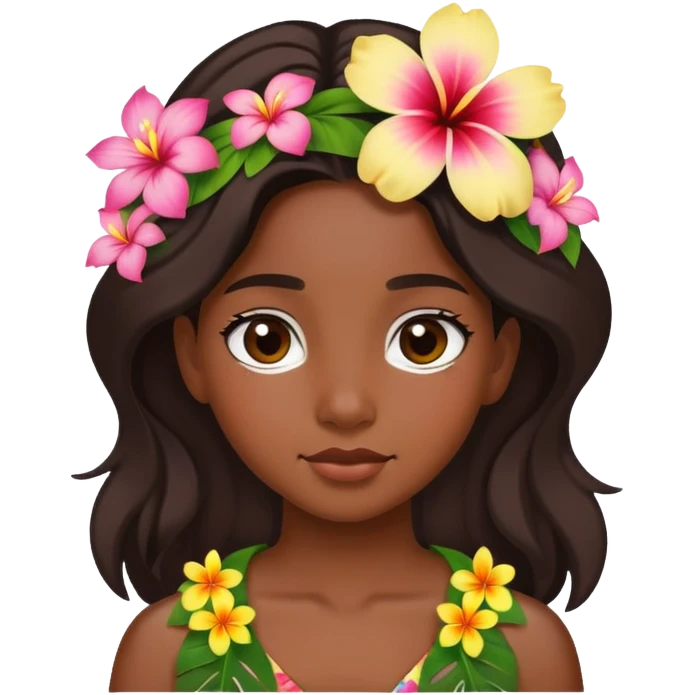 Hawaiian girl with flower in ear emoji