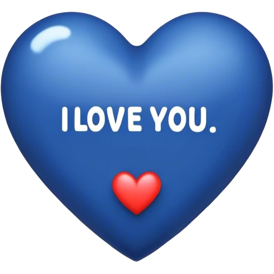 Dark Blue heart with the words I Love You Ry in the middle  emoji