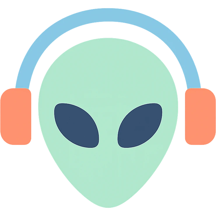Alien with headphones emoji
