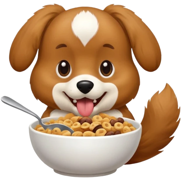Dog eating cereal emoji