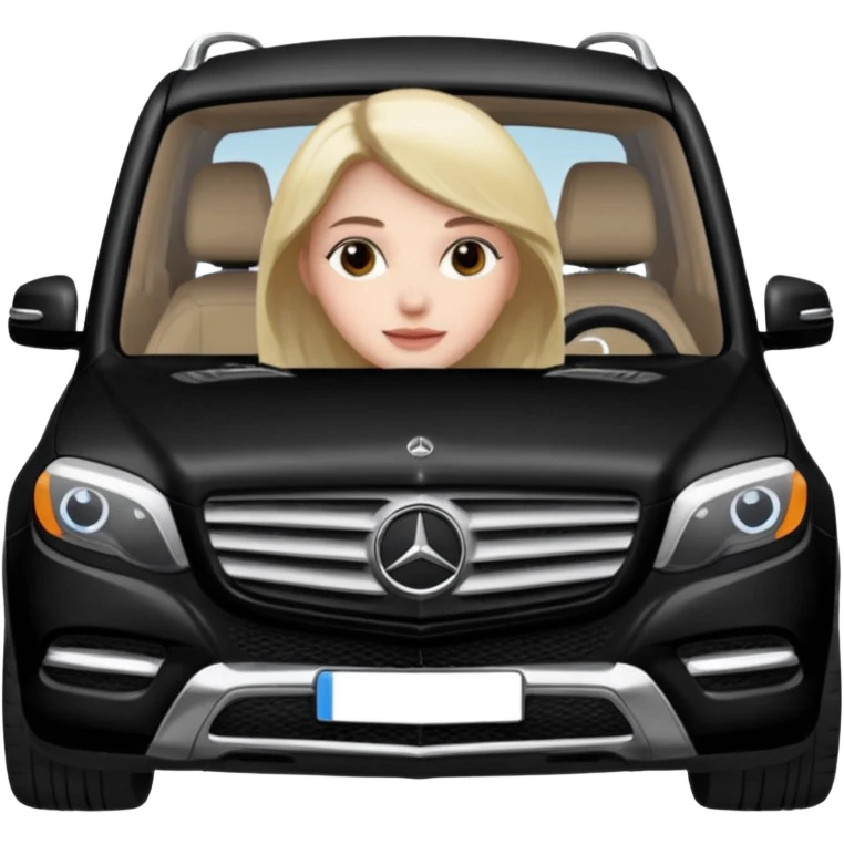 Karen private small black￼ Black Mercedes-Benz SUV emoji