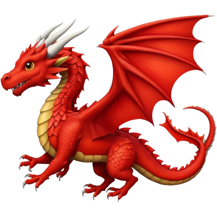 A red Welsh dragon flying  emoji
