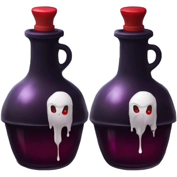 a stylish potion bottle with blood and a gothic lid, perfect for a vampire girl theme." emoji
