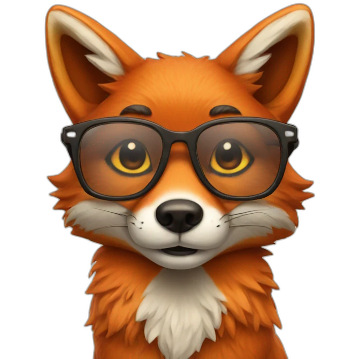 Fox with glasses emoji