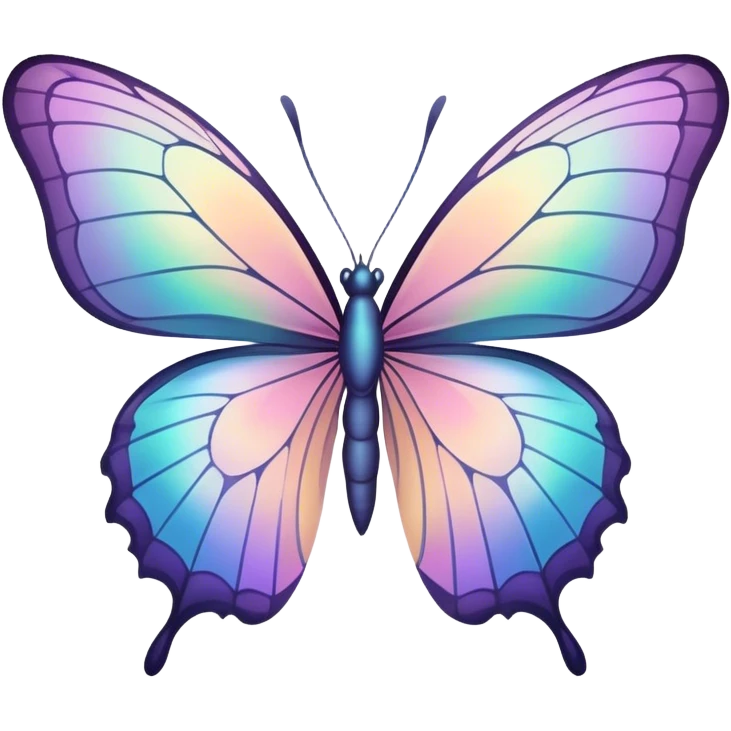 Pastel Gradient Hue Iridescent Butterfly emoji