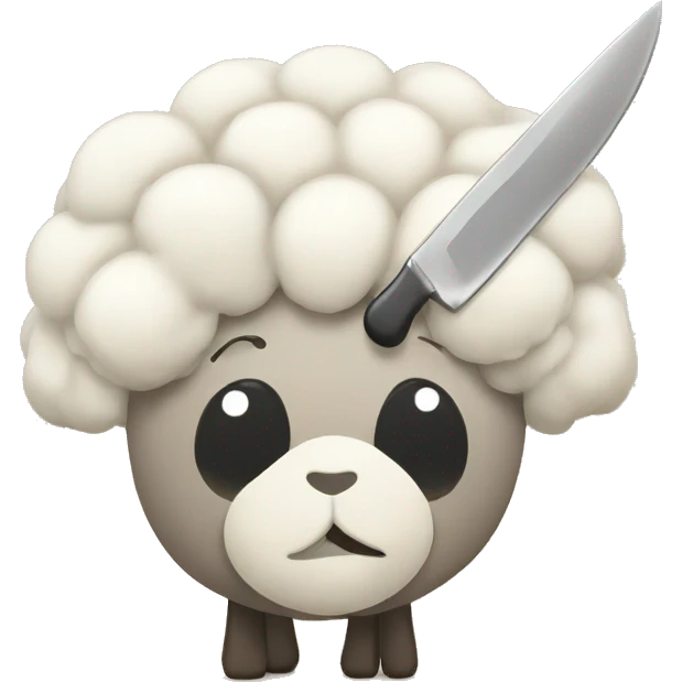 Sheep with knife and fork emoji