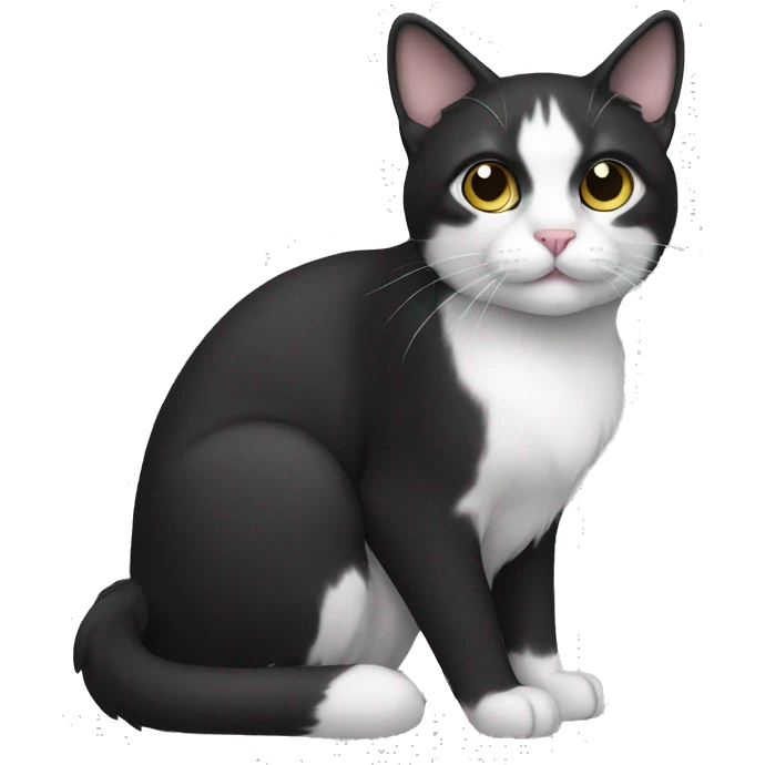 Cat black and white emoji