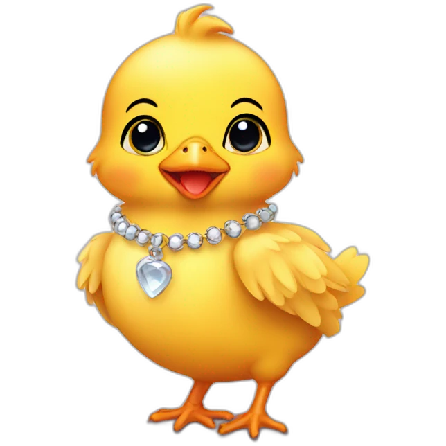 Baby chicken with necklace emoji
