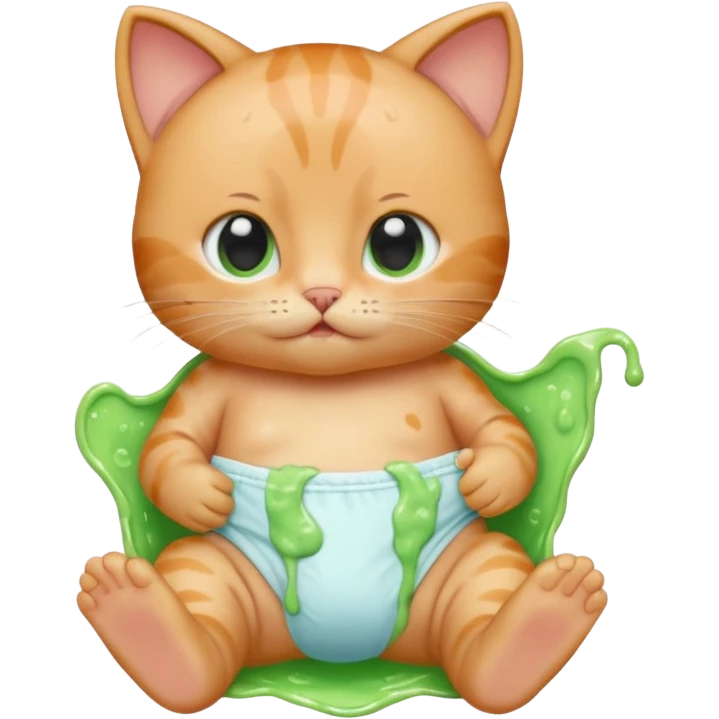 Cat baby slime her diaper  emoji
