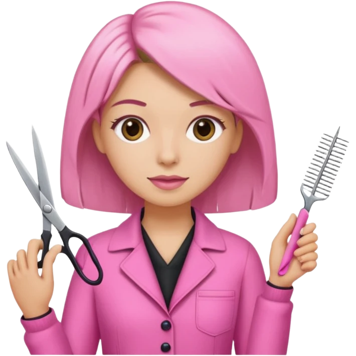 hairdresser in pink emoji