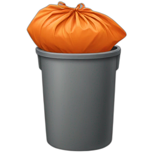 Orange garbage bag emoji