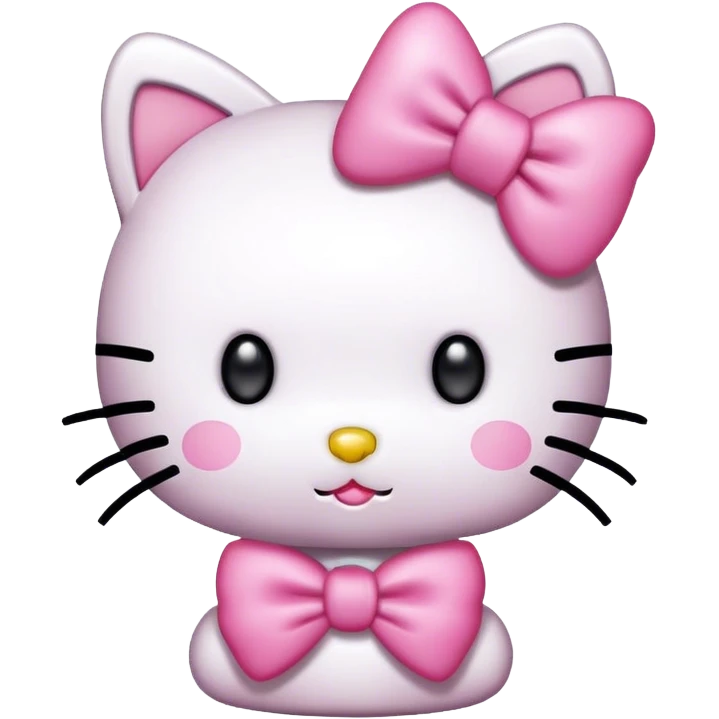 cute hello kitty with pink bow emoji