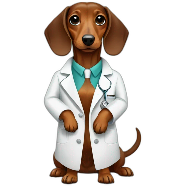doctor Dachshund brown emoji