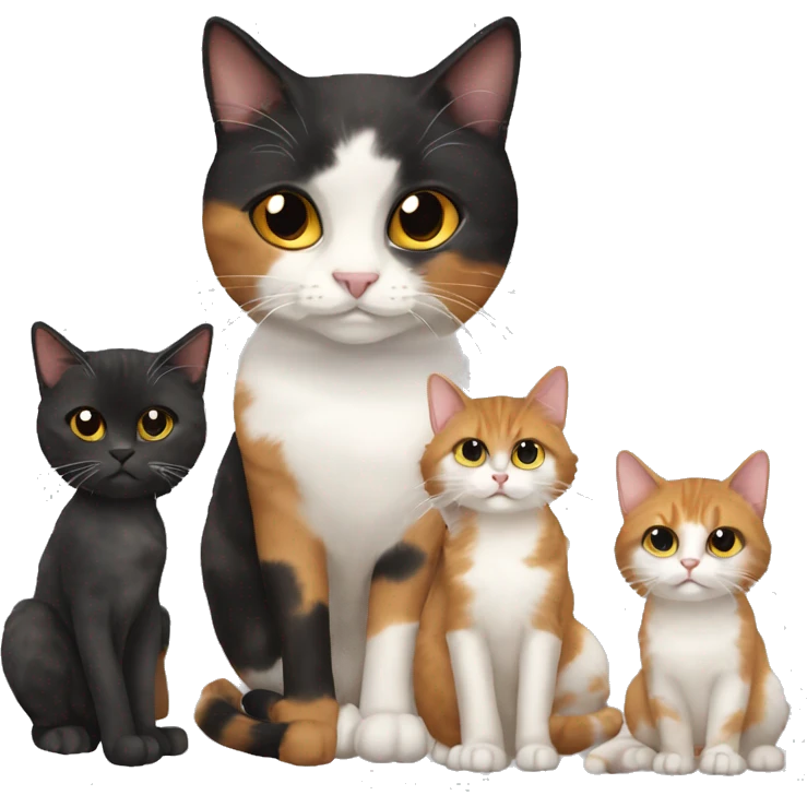 calico cat with a couple of brunettes emoji