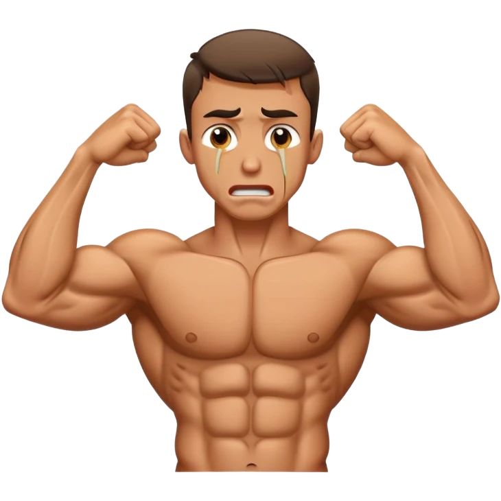 skinny bodybuilder crying emoji