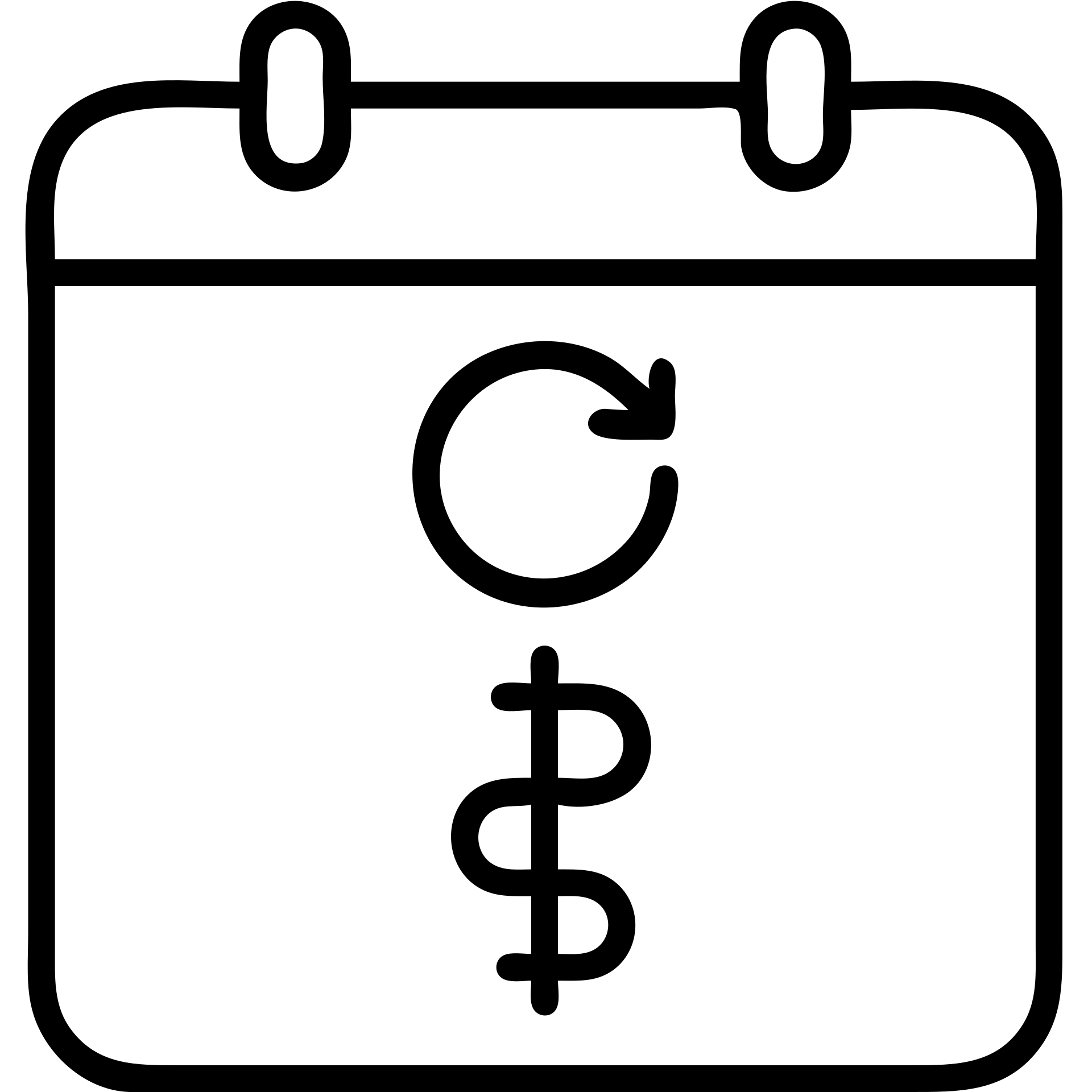 outlined icon for chronic illness, calendar with a recurring mark and a medical symbol emoji